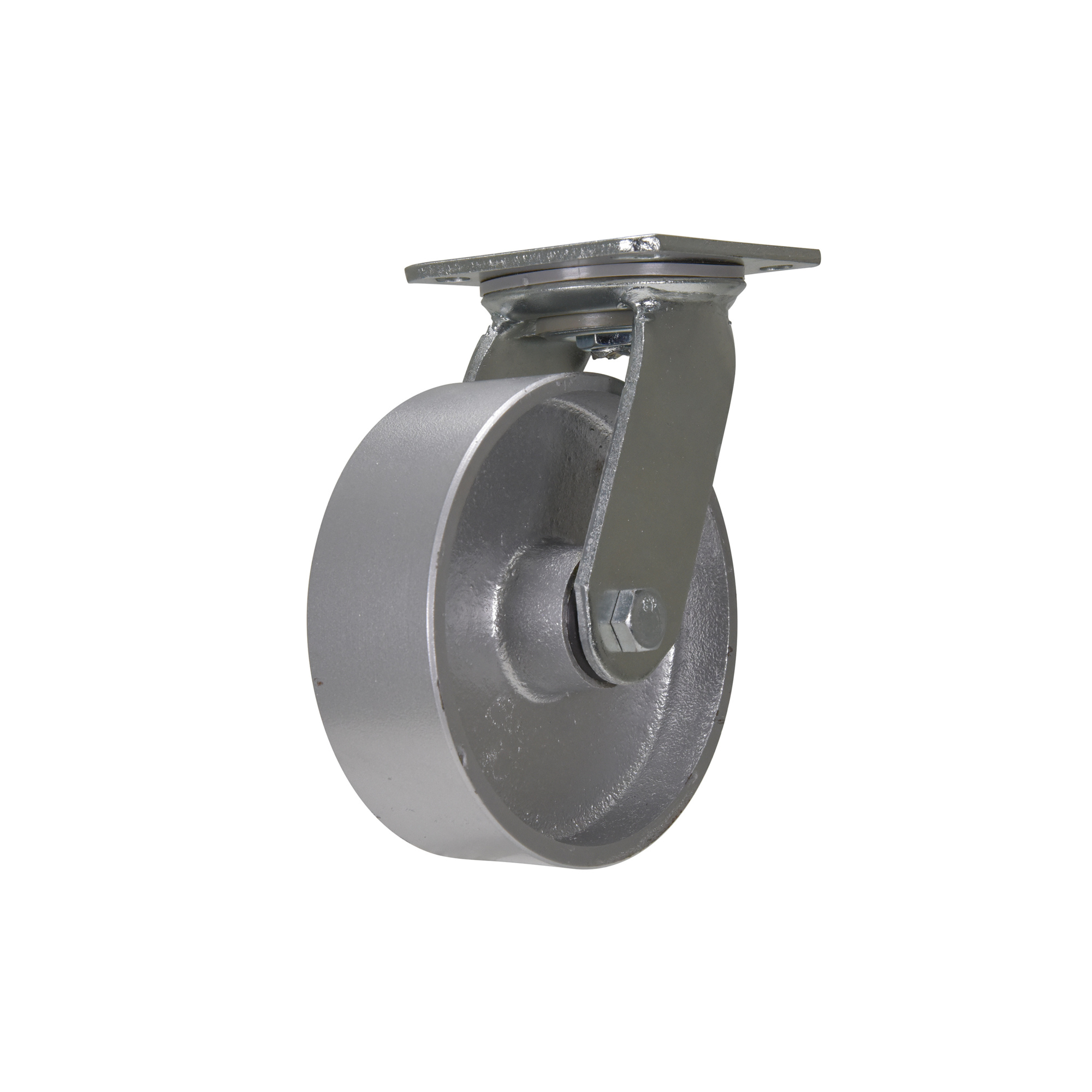Vestil Cast Iron Caster - 6in. Wheel Diameter, Swivel, Zinc-Plated, Model# CST-VE-6X2CI-S